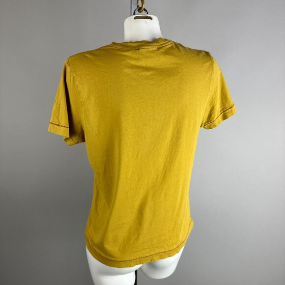 Land of Distraction Mustard Yellow Kate Print T-Shirt Graphic Womens Size Medium - Picture 5 of 5